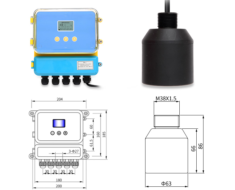 分體式超聲波液位計尺寸